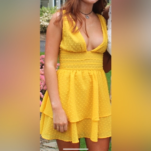 MARJORELLE DORA PLUNGE RUFFLE MINI DRESS: size XXS - Picture 1 of 5